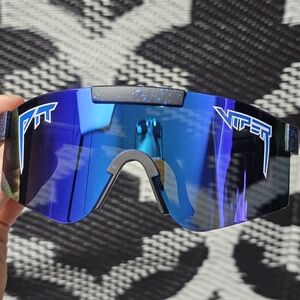 Pit Viper Blue Mirrored Shield Sunglasses